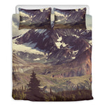Denali Mountain Print Duvet Cover Bedding Set