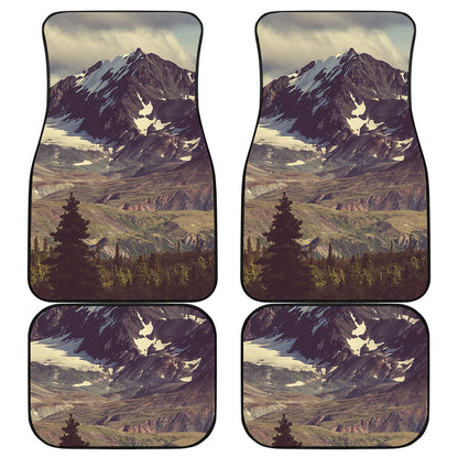Denali Mountain Print Front and Back Car Floor Mats