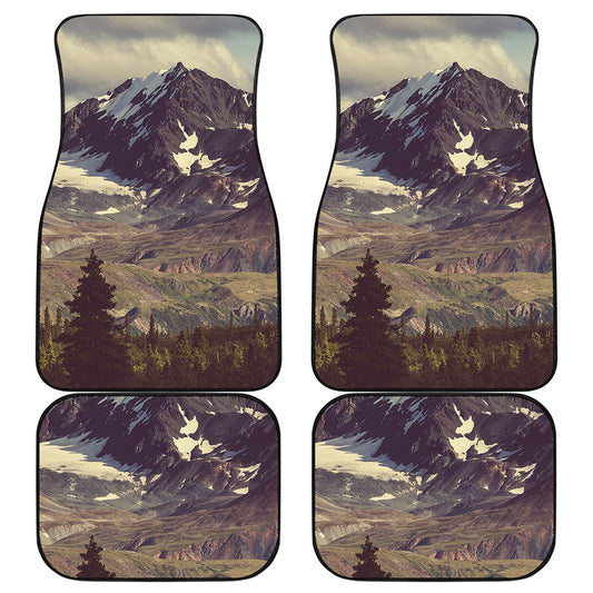Denali Mountain Print Front and Back Car Floor Mats
