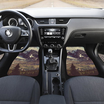 Denali Mountain Print Front and Back Car Floor Mats