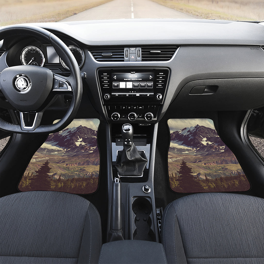 Denali Mountain Print Front Car Floor Mats