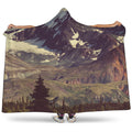 Denali Mountain Print Hooded Blanket