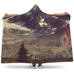 Denali Mountain Print Hooded Blanket