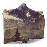 Denali Mountain Print Hooded Blanket