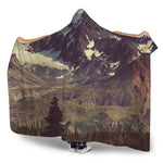 Denali Mountain Print Hooded Blanket