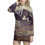 Denali Mountain Print Hoodie Dress
