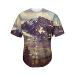 Denali Mountain Print Men's Baseball Jersey