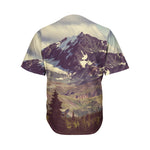 Denali Mountain Print Men's Baseball Jersey