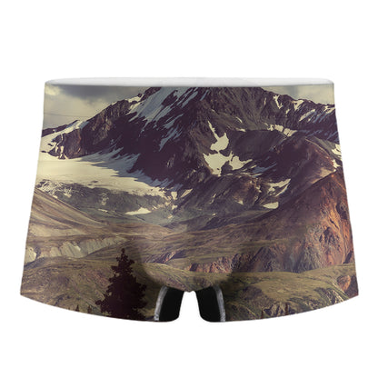 Denali Mountain Print Men's Boxer Briefs