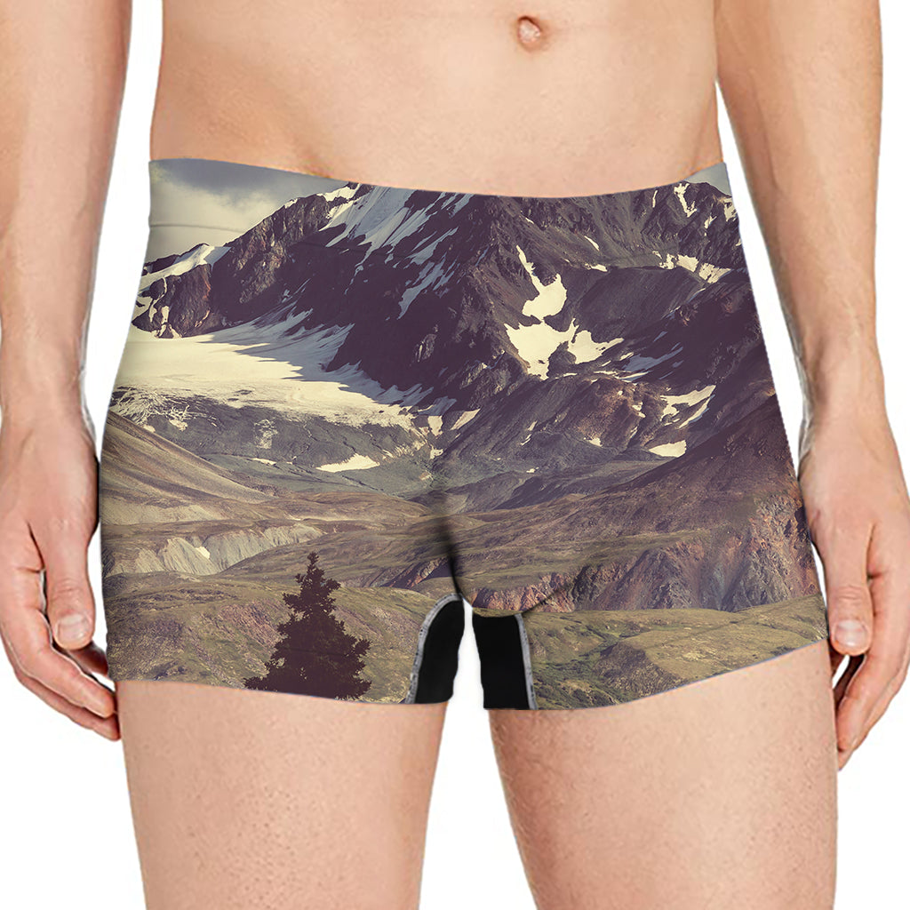 Denali Mountain Print Men's Boxer Briefs