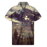 Denali Mountain Print Men's Short Sleeve Shirt