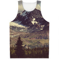 Denali Mountain Print Men's Tank Top