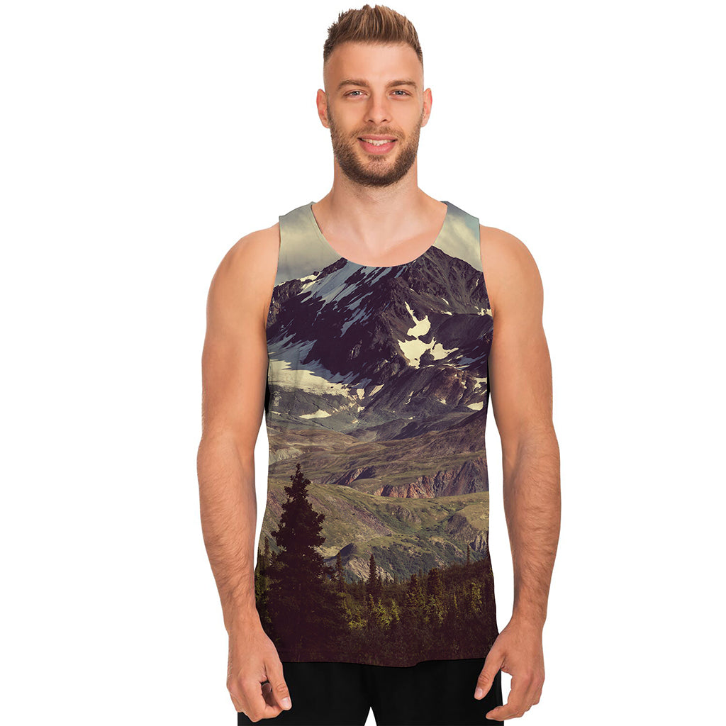 Denali Mountain Print Men's Tank Top
