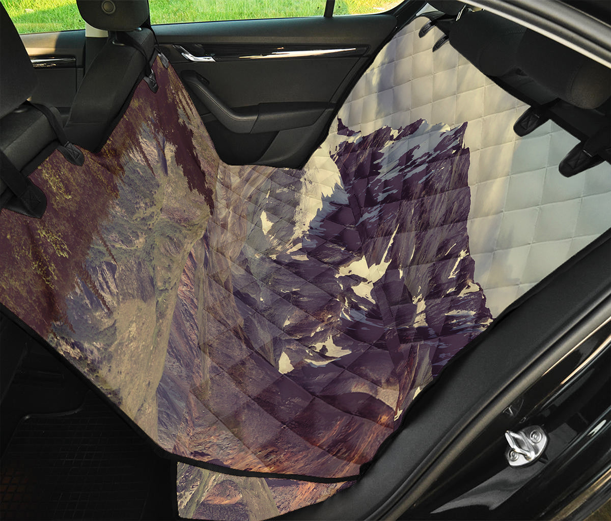 Denali Mountain Print Pet Car Back Seat Cover