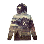 Denali Mountain Print Pullover Hoodie