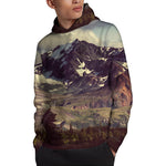 Denali Mountain Print Pullover Hoodie