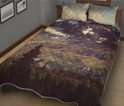 Denali Mountain Print Quilt Bed Set