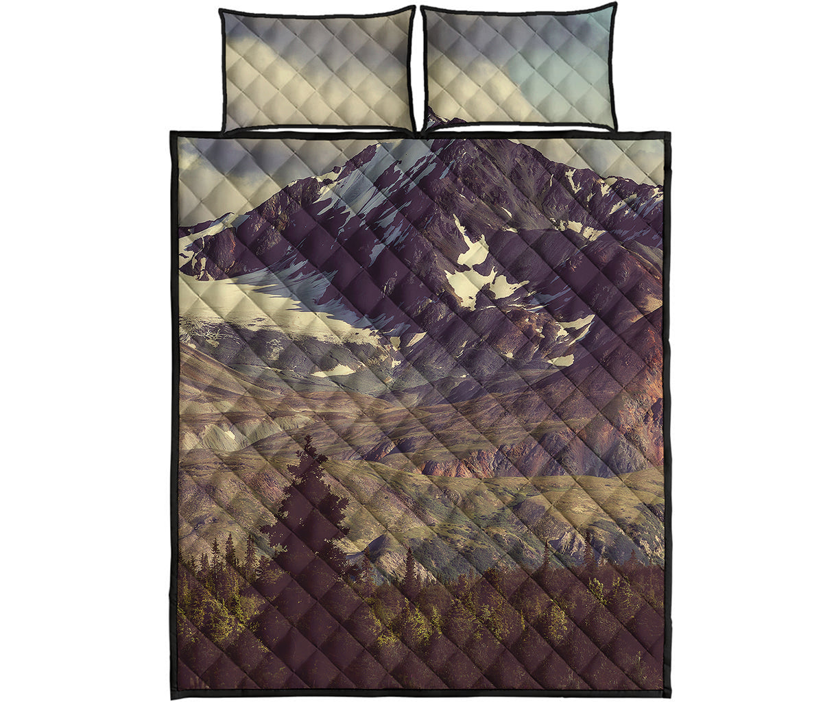 Denali Mountain Print Quilt Bed Set
