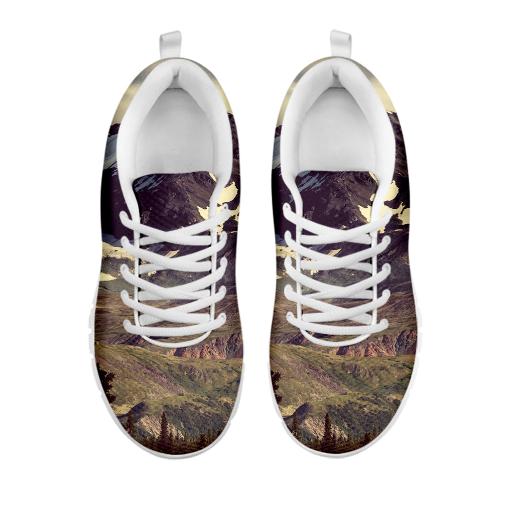 Denali Mountain Print White Sneakers