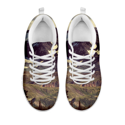 Denali Mountain Print White Sneakers