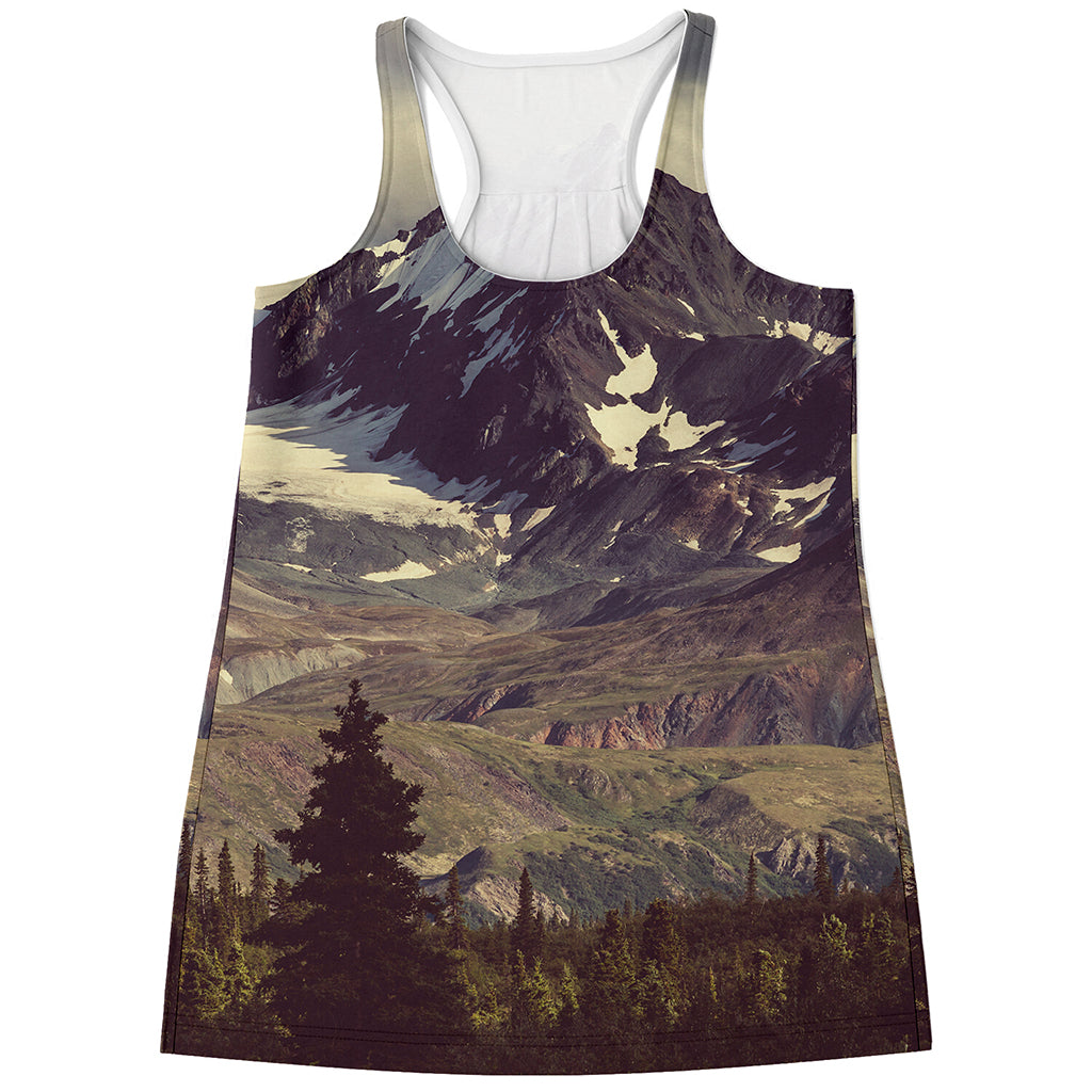 Denali Mountain Print Women's Racerback Tank Top