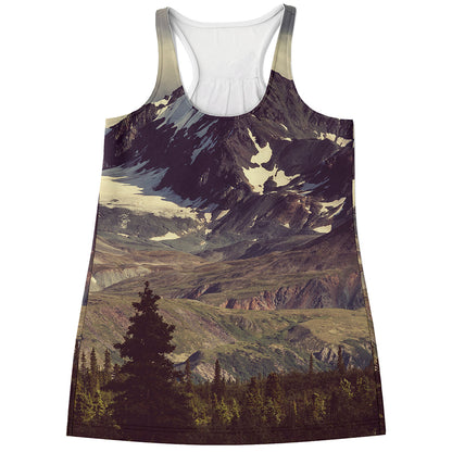 Denali Mountain Print Women's Racerback Tank Top