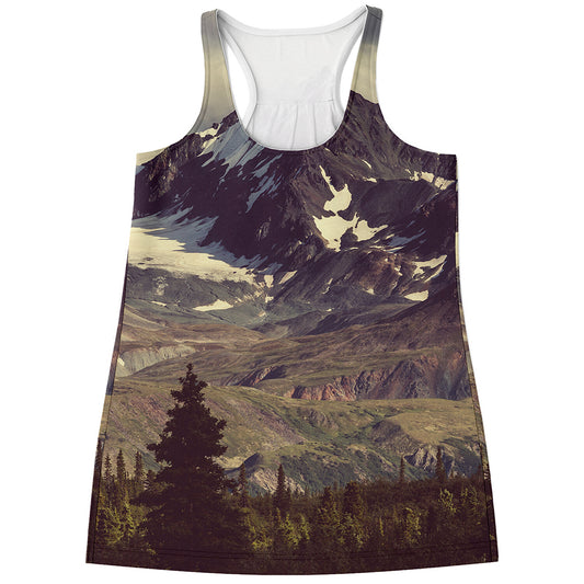 Denali Mountain Print Women's Racerback Tank Top