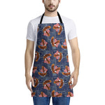 Denim American Eagle Pattern Print Apron