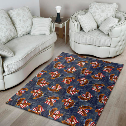 Denim American Eagle Pattern Print Area Rug