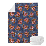 Denim American Eagle Pattern Print Blanket