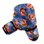 Denim American Eagle Pattern Print Boxing Gloves