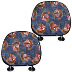 Denim American Eagle Pattern Print Car Headrest Covers