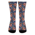 Denim American Eagle Pattern Print Crew Socks