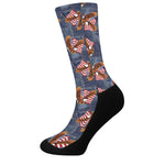 Denim American Eagle Pattern Print Crew Socks