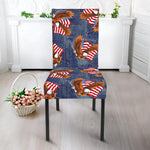 Denim American Eagle Pattern Print Dining Chair Slipcover