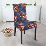 Denim American Eagle Pattern Print Dining Chair Slipcover