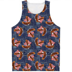 Denim American Eagle Pattern Print Men's Tank Top