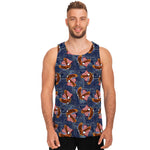 Denim American Eagle Pattern Print Men's Tank Top