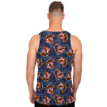 Denim American Eagle Pattern Print Men's Tank Top