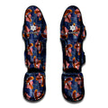 Denim American Eagle Pattern Print Muay Thai Shin Guards