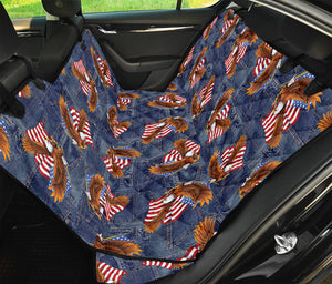 Denim American Eagle Pattern Print Pet Car Back Seat Cover