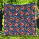 Denim American Eagle Pattern Print Quilt