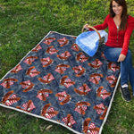 Denim American Eagle Pattern Print Quilt