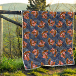 Denim American Eagle Pattern Print Quilt