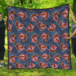 Denim American Eagle Pattern Print Quilt