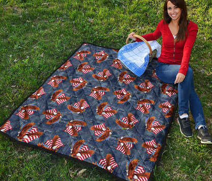 Denim American Eagle Pattern Print Quilt