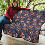 Denim American Eagle Pattern Print Quilt