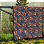 Denim American Eagle Pattern Print Quilt