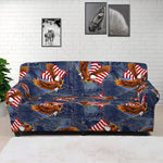 Denim American Eagle Pattern Print Sofa Cover