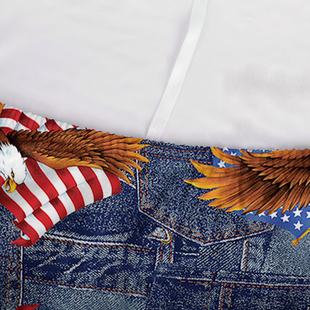 Denim American Eagle Pattern Print Sofa Cover